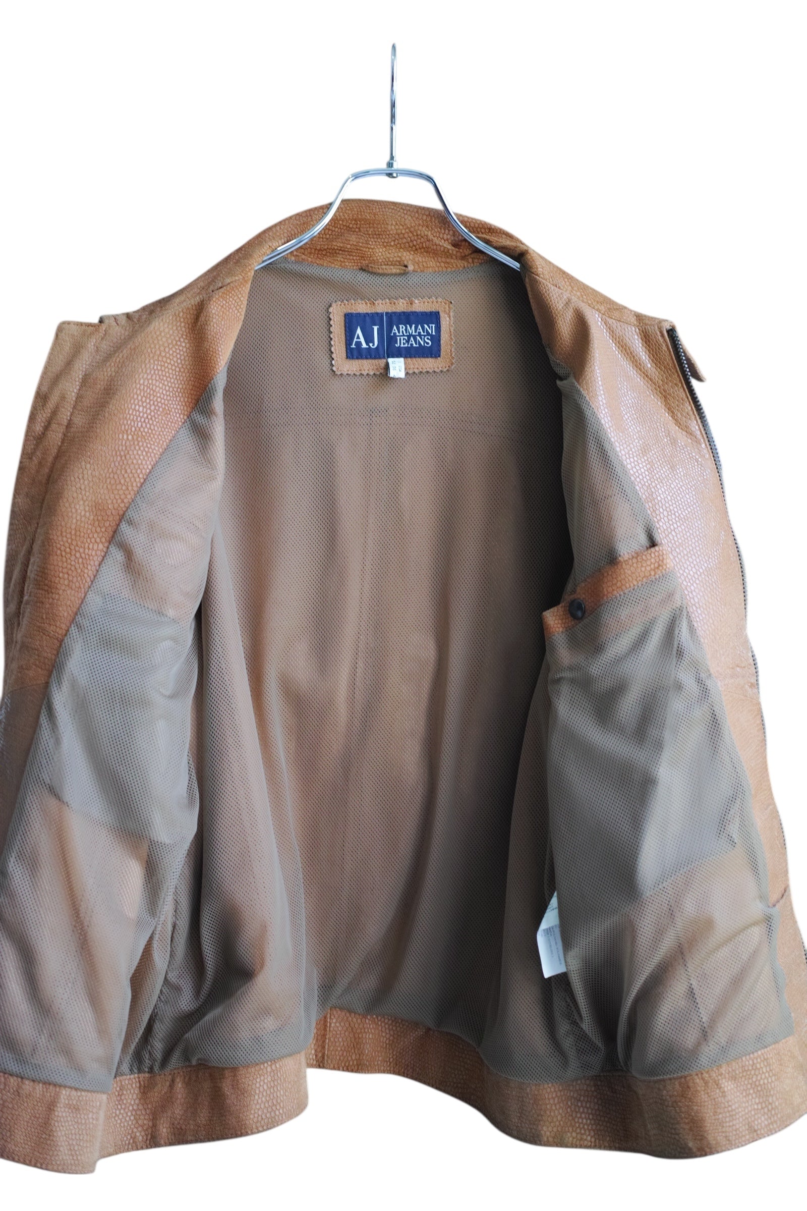 Armani - ARMANI JEANS Leather jacket brown size 52