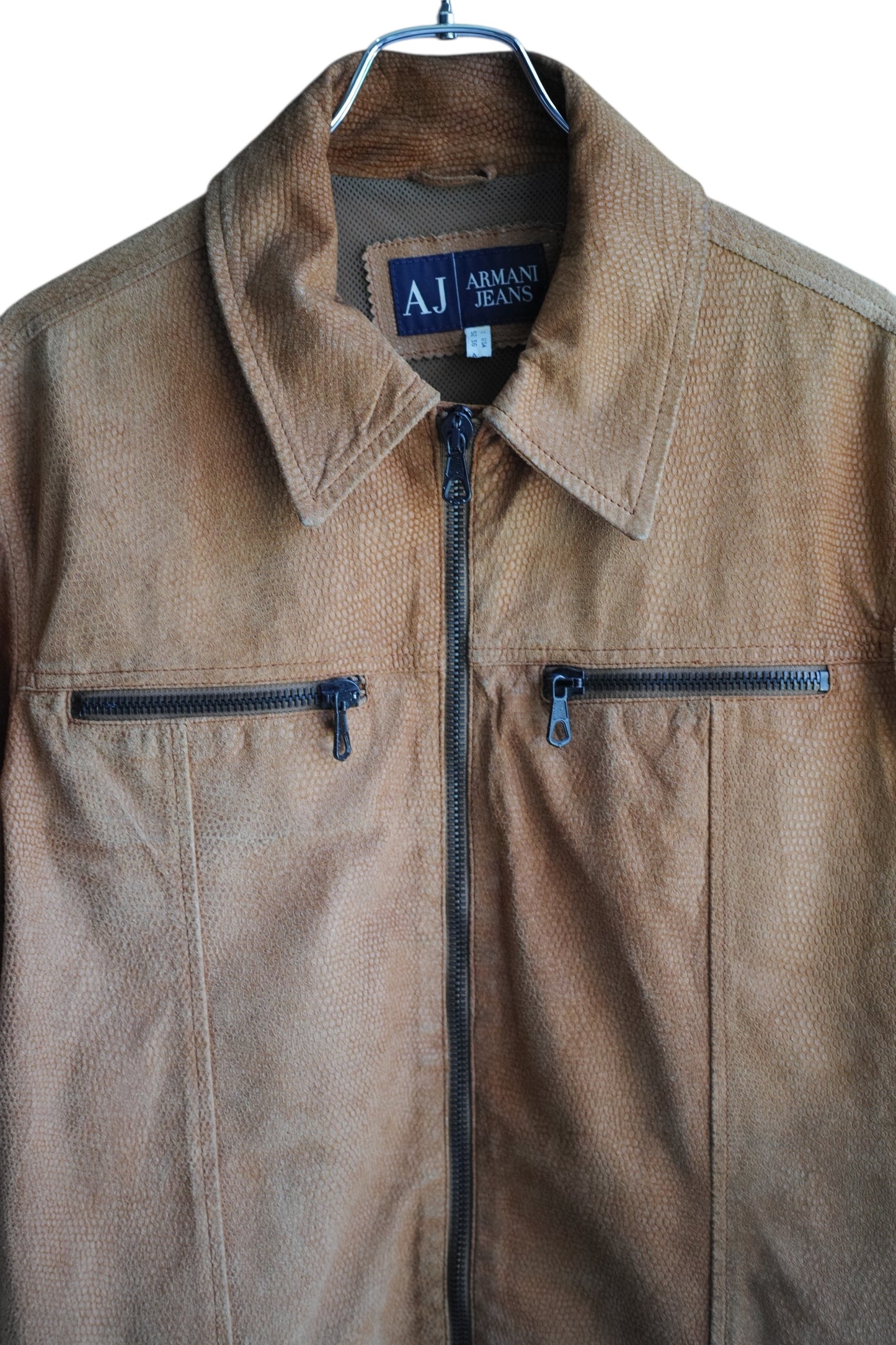 Armani - ARMANI JEANS Leather jacket brown size 52