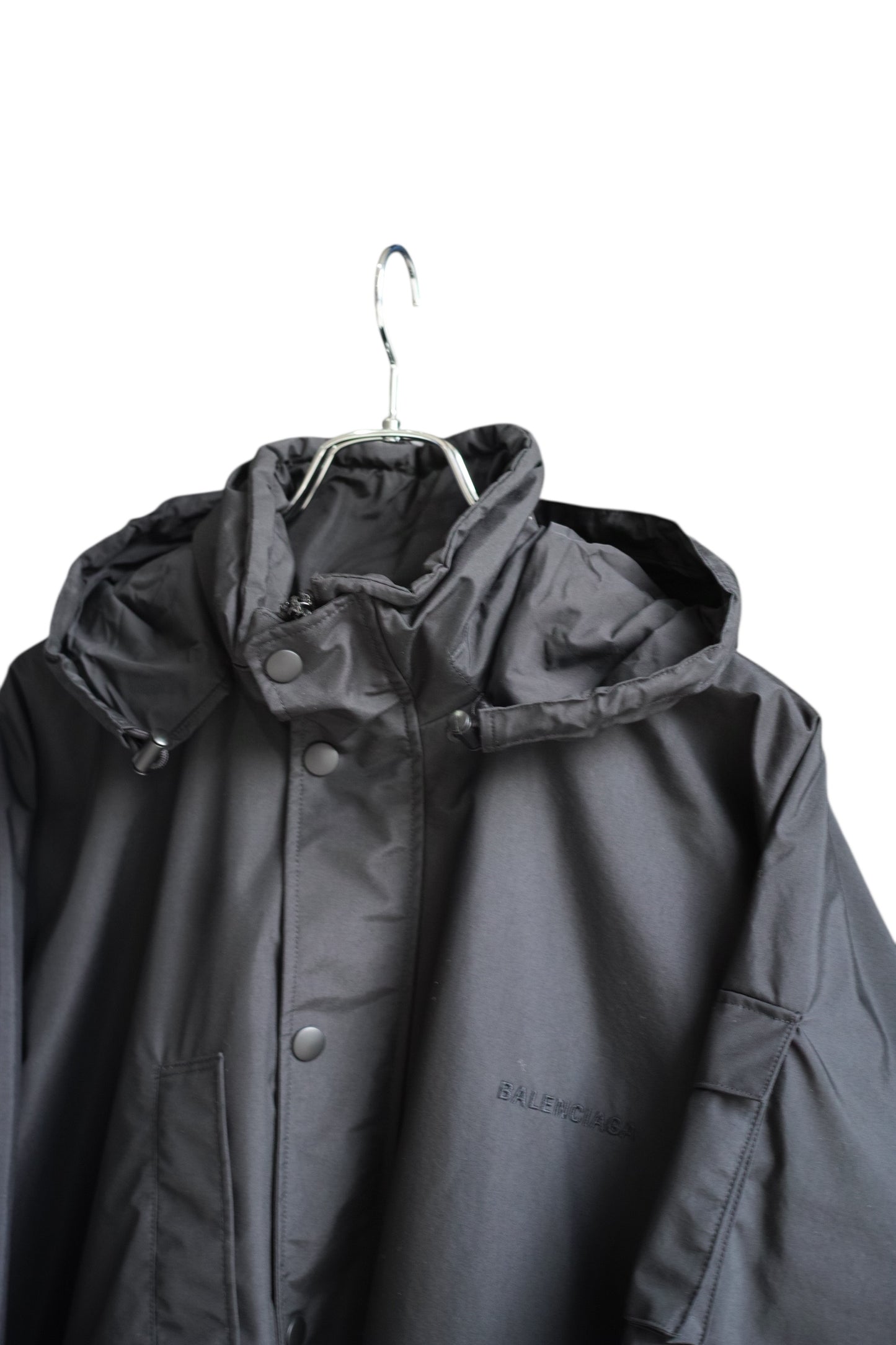 Balenciaga - BALENCIAGA 2018Winter Reflective stripe oversized parka black size 48