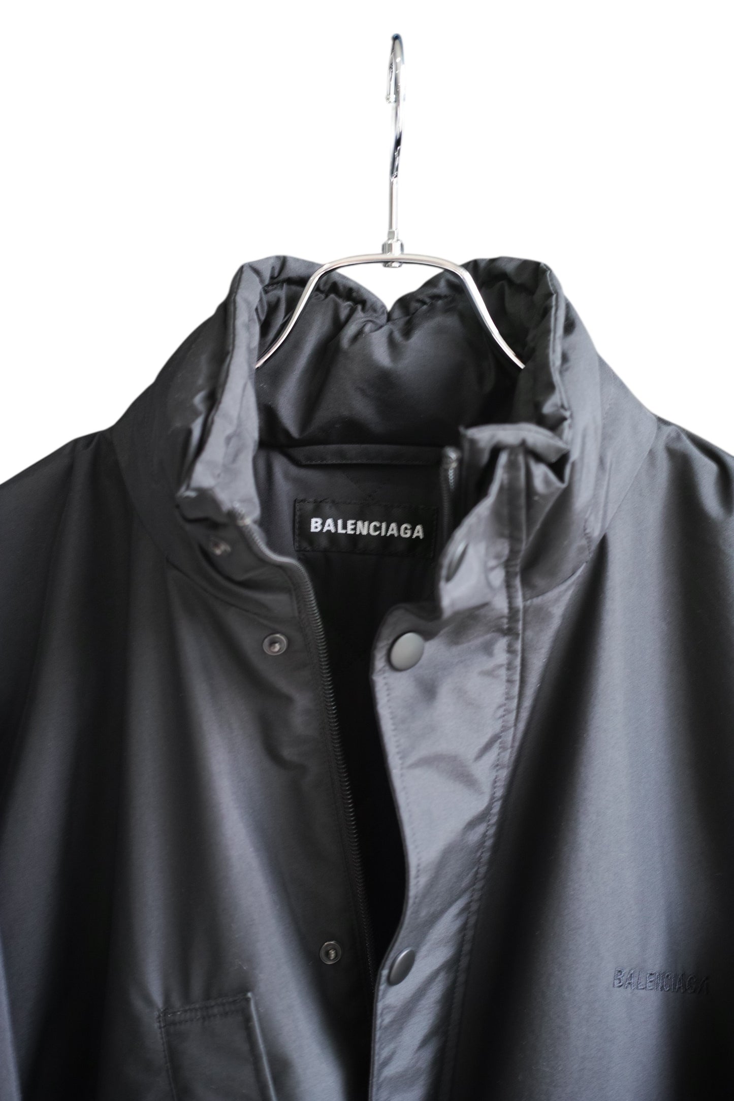 Balenciaga - BALENCIAGA 2018Winter Reflective stripe oversized parka black size 48