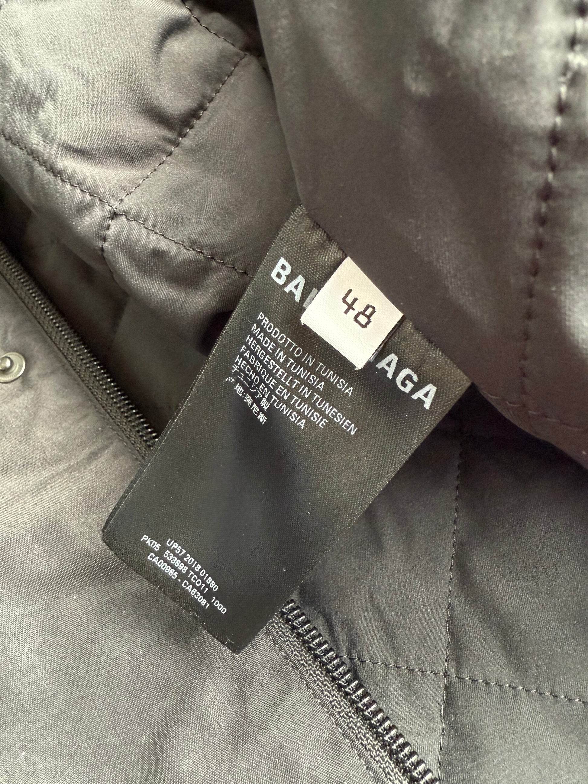 Balenciaga - BALENCIAGA 2018Winter Reflective stripe oversized parka black size 48