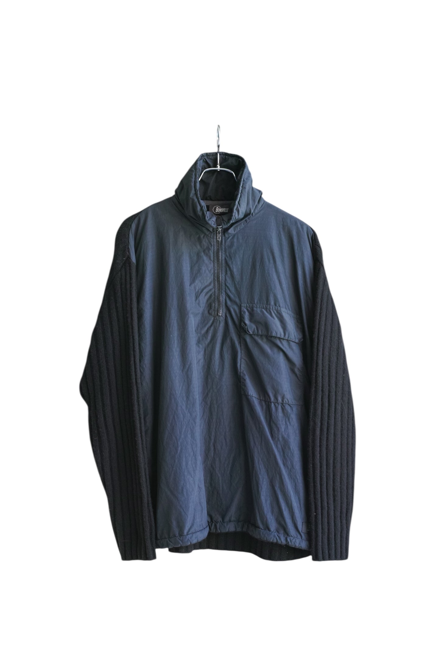 Boneville - BONEVILLE 90s Wool Docking Pullover Jacket Navy Size XL