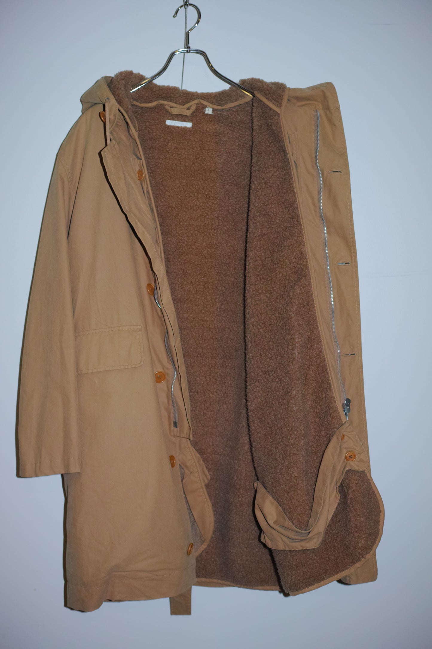 Helmut Lang - HELMUT LANG 00's Hooded Mods Coat With Liner Beige Size 46