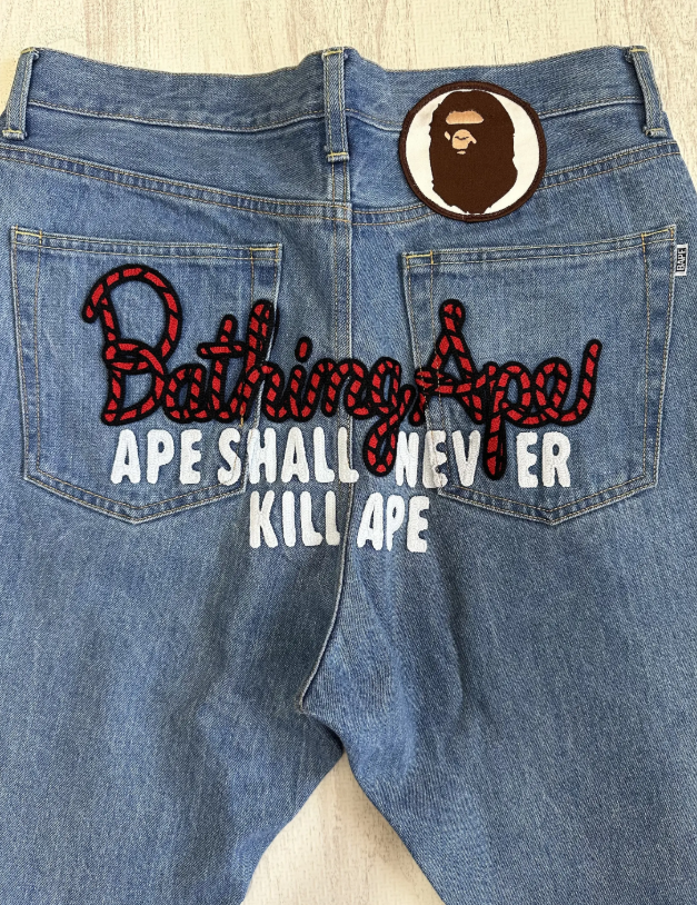Bape - A BATHING APE CHAMPION REGULAR FIT DENIM PANTS Blue Size L