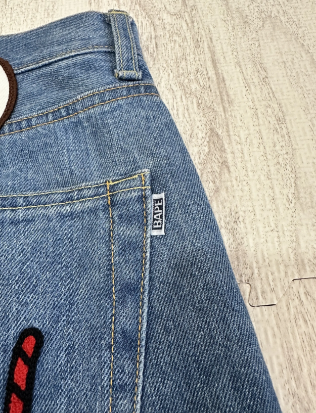 Bape - A BATHING APE CHAMPION REGULAR FIT DENIM PANTS Blue Size L