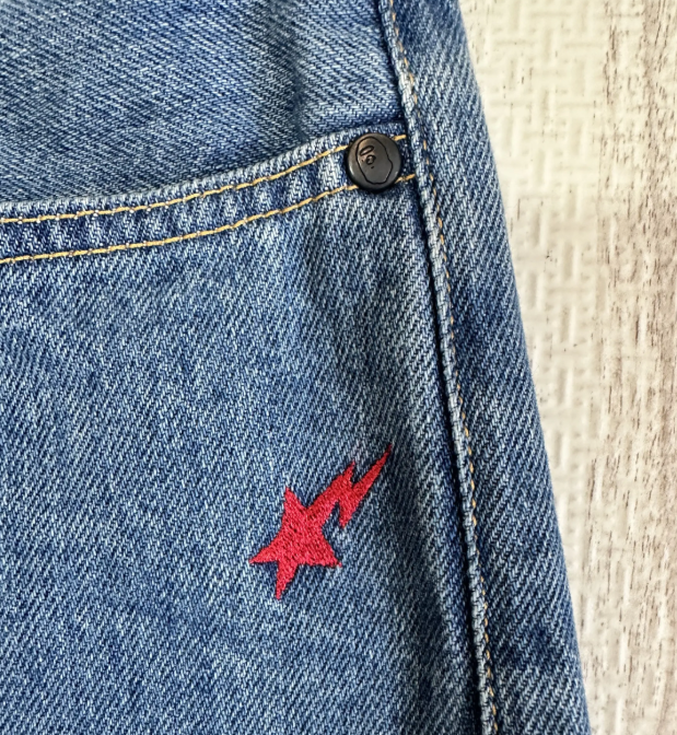 Bape - A BATHING APE CHAMPION REGULAR FIT DENIM PANTS Blue Size L