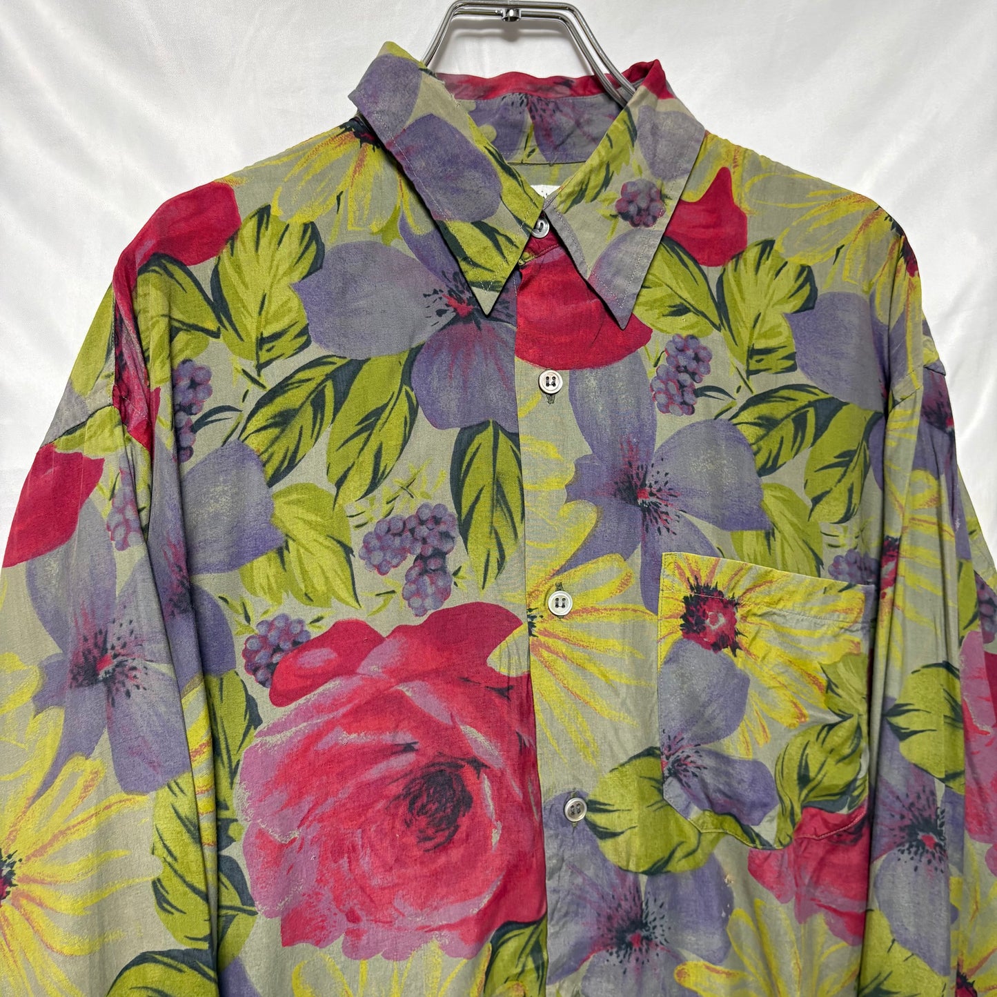 Paul Smith 80s Floral Graphic Long Sleeve Shirt Multi Size L