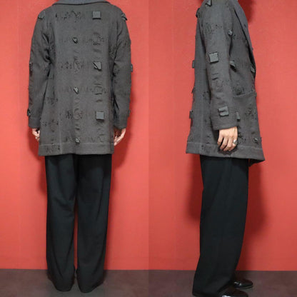 HaaT 13SS Distressed Shawl Collar Wool Long Coat Size 2