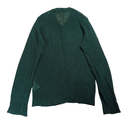 DOLCE&GABBANA Green Button Down Linen Cardigan Size 44