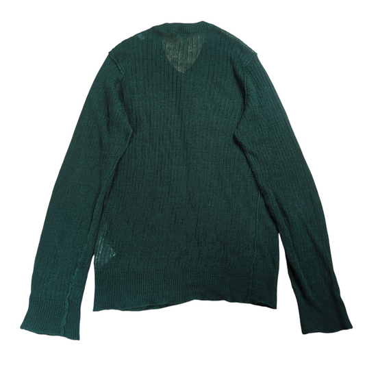 DOLCE&GABBANA Green Button Down Linen Cardigan Size 44