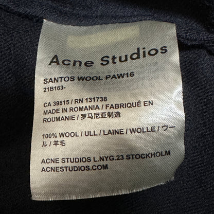 Acne Studios Dark Navy Wool Overcoat Shirt Chest Pockets Coat Size 46