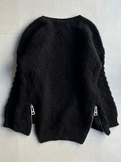 Zadig & Voltaire Black Zip Knit Mohair Blend Size M