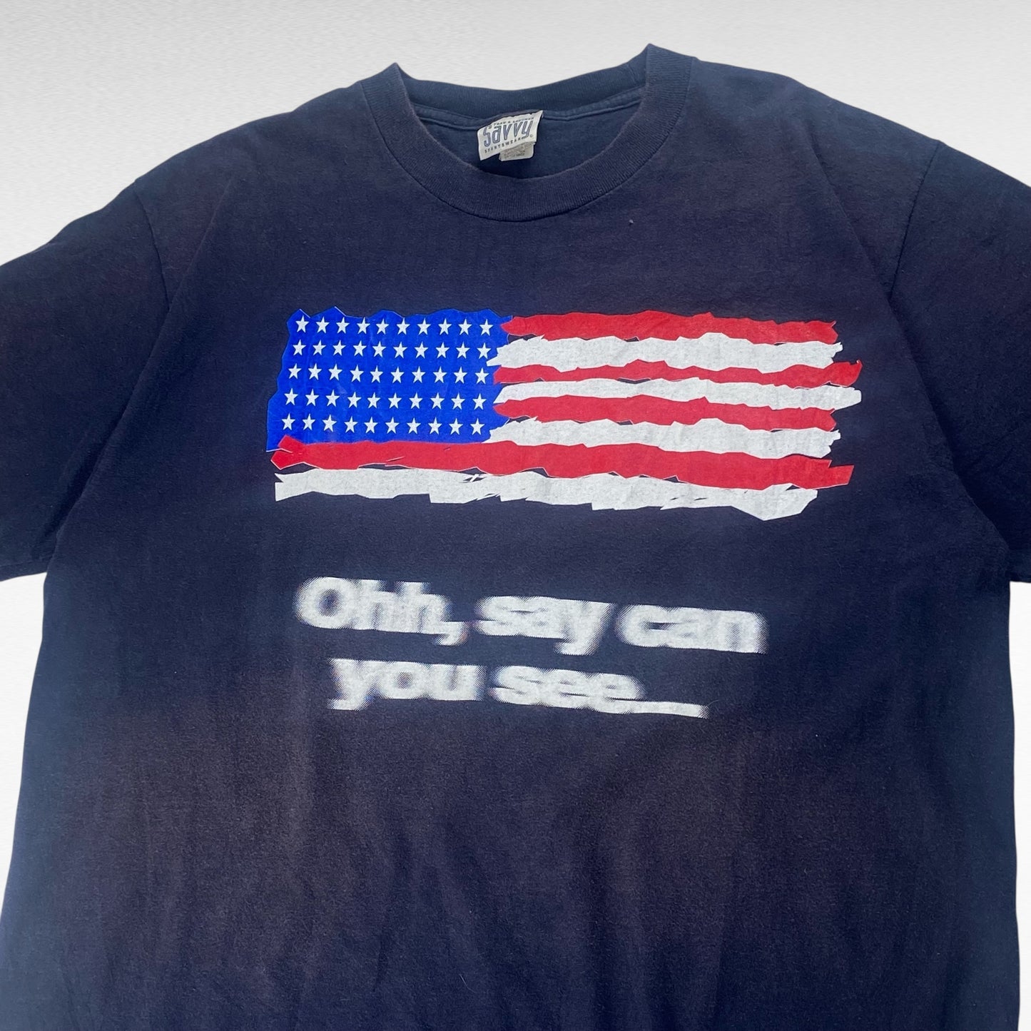Savvy 90s Short Sleeve T-Shirt Blue Size L
