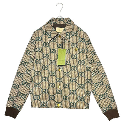GUCCI Cruise 24/25 GG Logo Wool Bomber Jacket Size 36