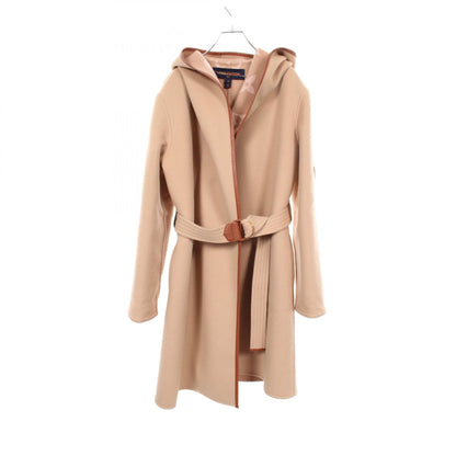 LOUIS VUITTON Giant Monogram Hooded Wool Coat Beige Size 38