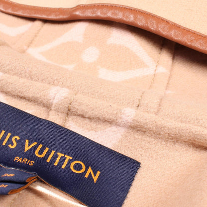 LOUIS VUITTON Giant Monogram Hooded Wool Coat Beige Size 38