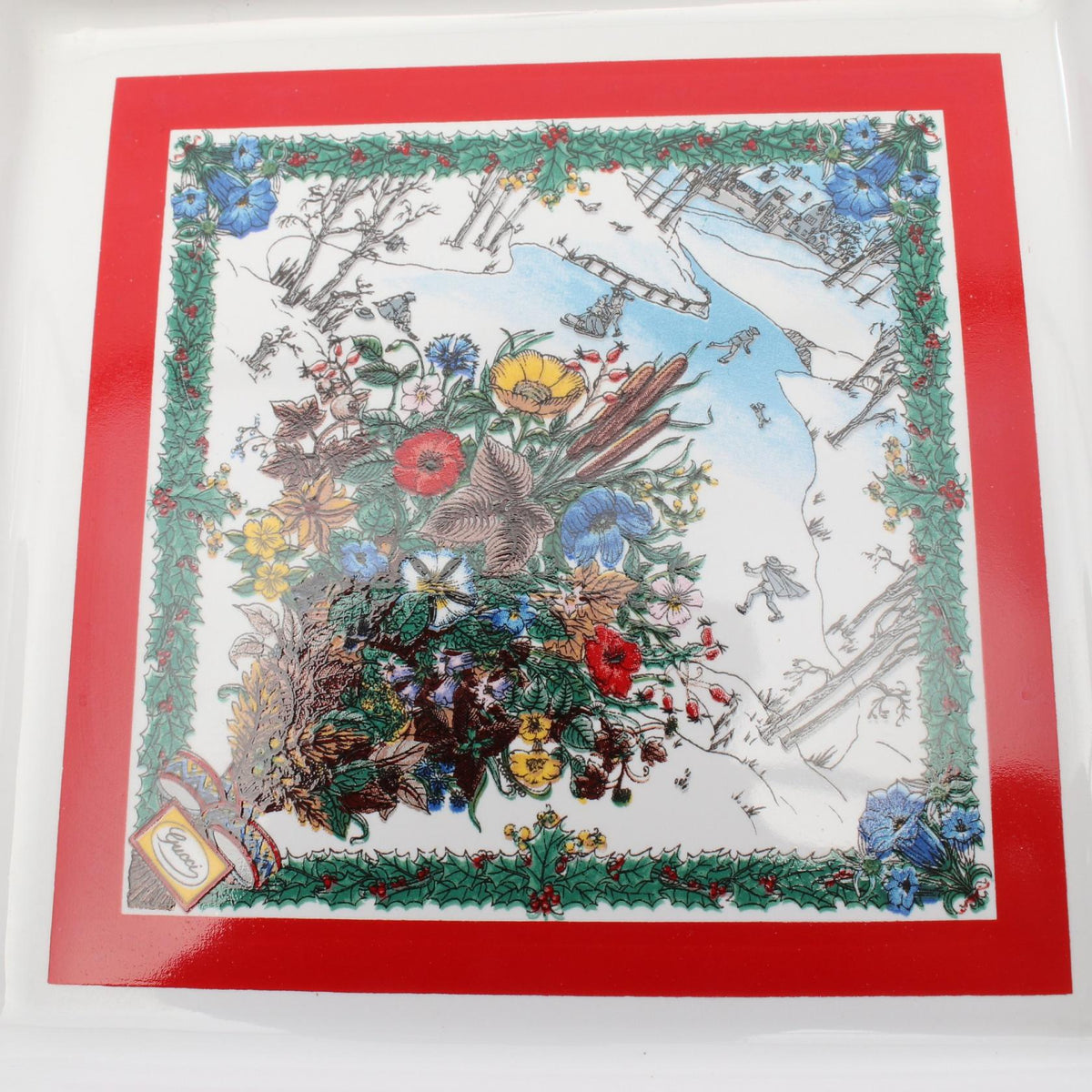 GUCCI WINTER BLOOMS Ceramic Ashtray White Multi