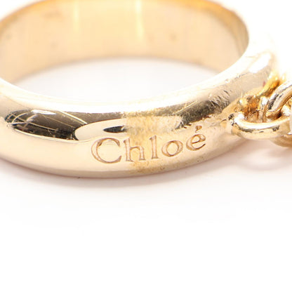 Chloe Padlock Motif Gold Plated Shell Ring Size JP 11