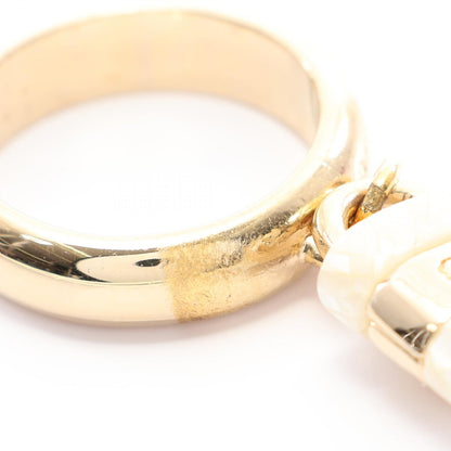 Chloe Padlock Motif Gold Plated Shell Ring Size JP 11