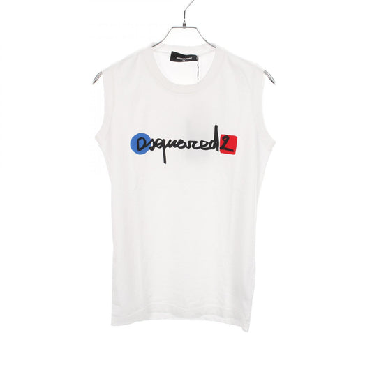 DSQUARED2 Logo Print Cotton Tank Top White Size XS