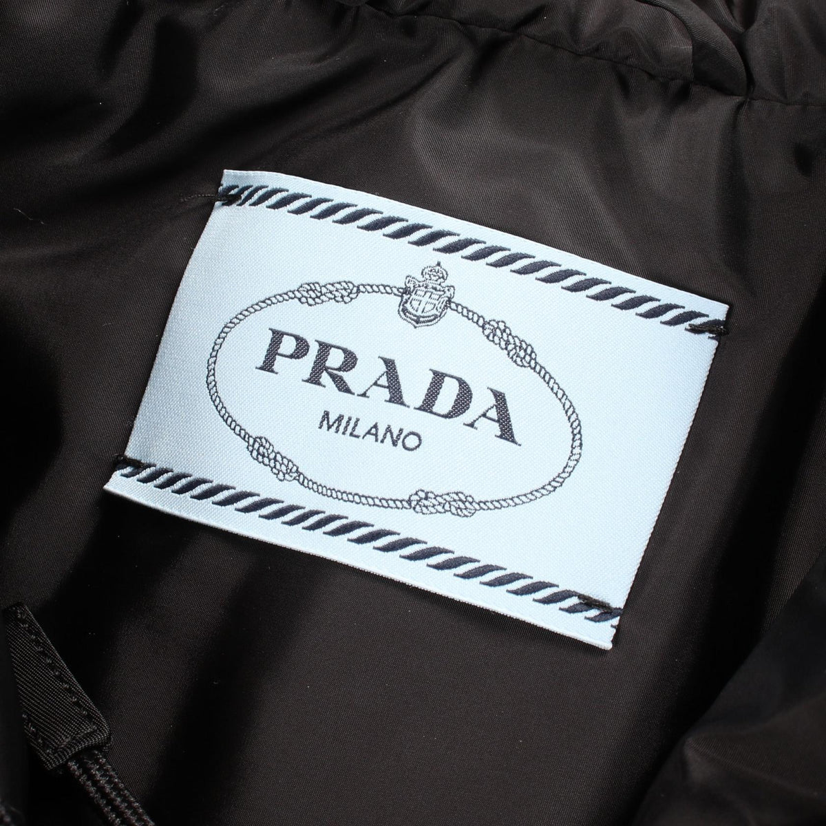 PRADA Re-Nylon Hooded Oversized Rain Coat Black Size 36
