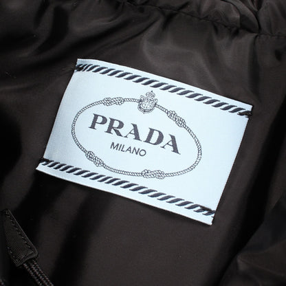PRADA Re-Nylon Hooded Oversized Rain Coat Black Size 36
