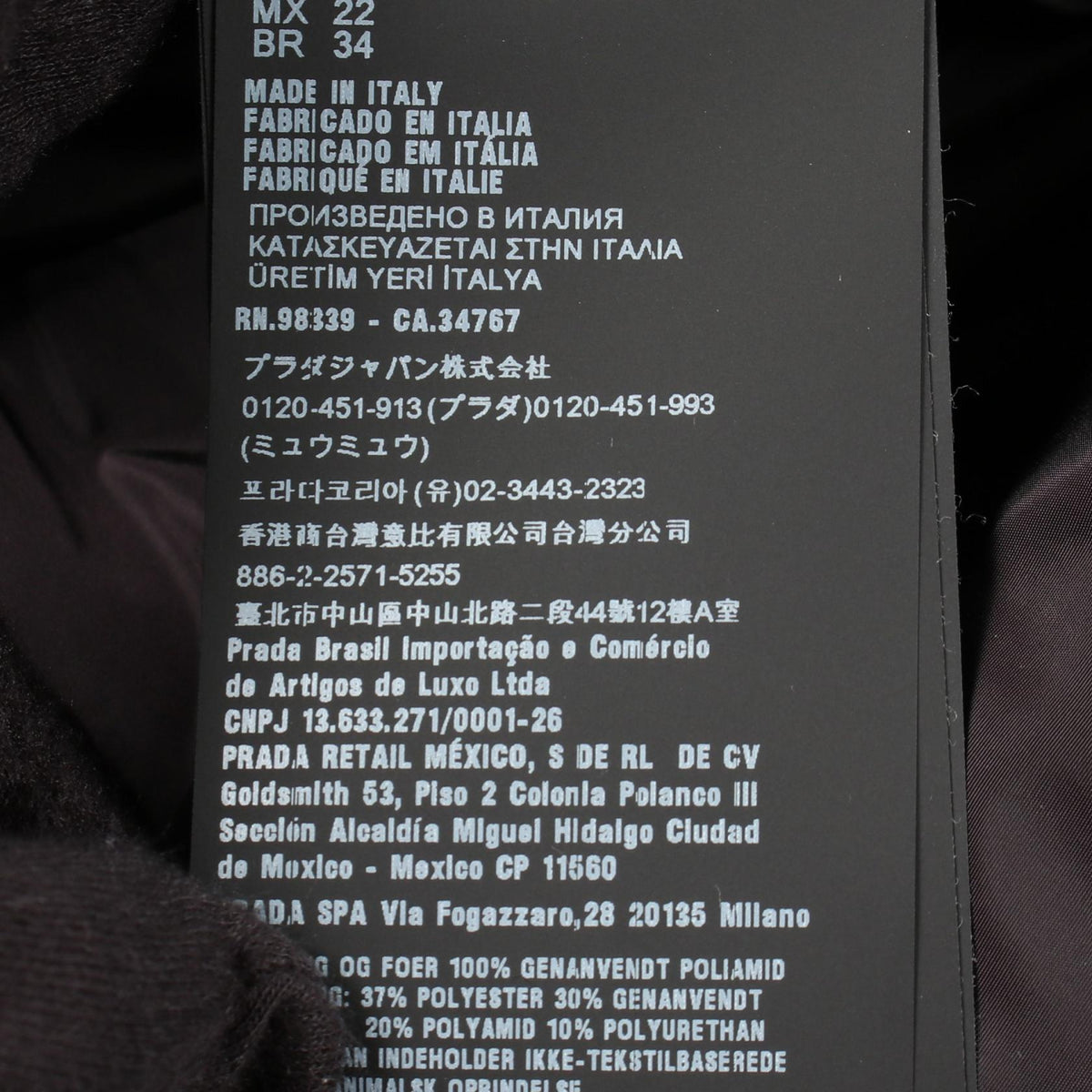 PRADA Re-Nylon Hooded Oversized Rain Coat Black Size 36