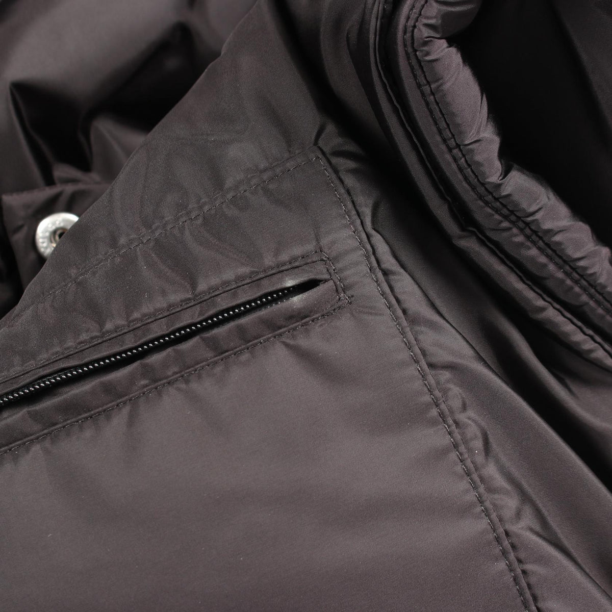 PRADA Re-Nylon Hooded Oversized Rain Coat Black Size 36