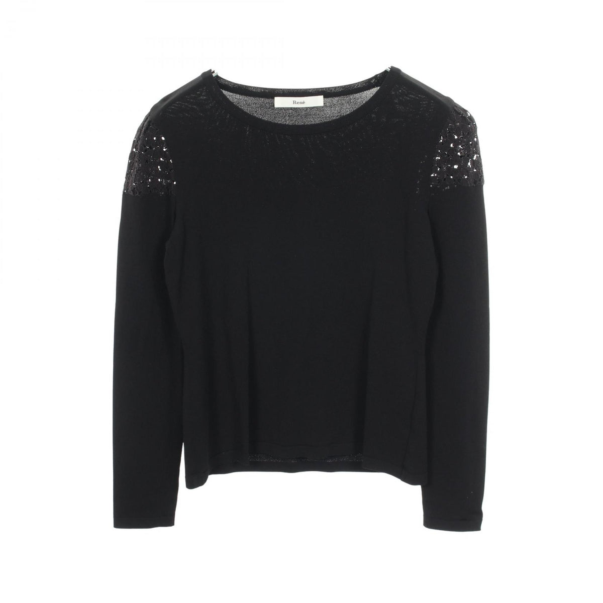 Rene Floral Lace Rayon Top Black Size 36