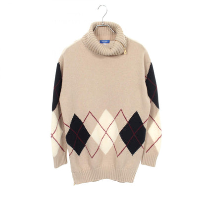 BLUE LABEL CRESTBRIDGE Argyle High Sweater Beige Size 38