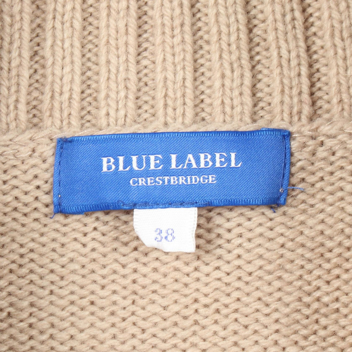 BLUE LABEL CRESTBRIDGE Argyle High Sweater Beige Size 38