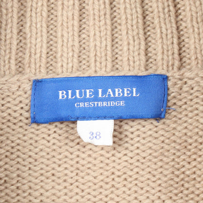BLUE LABEL CRESTBRIDGE Argyle High Sweater Beige Size 38