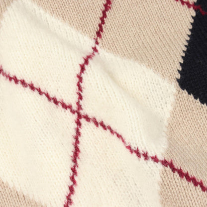 BLUE LABEL CRESTBRIDGE Argyle High Sweater Beige Size 38