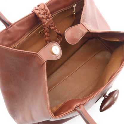 BALLY Logo Leather Handle Bag Brown