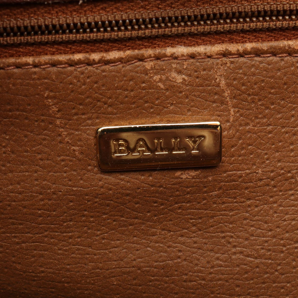 BALLY Logo Leather Handle Bag Brown