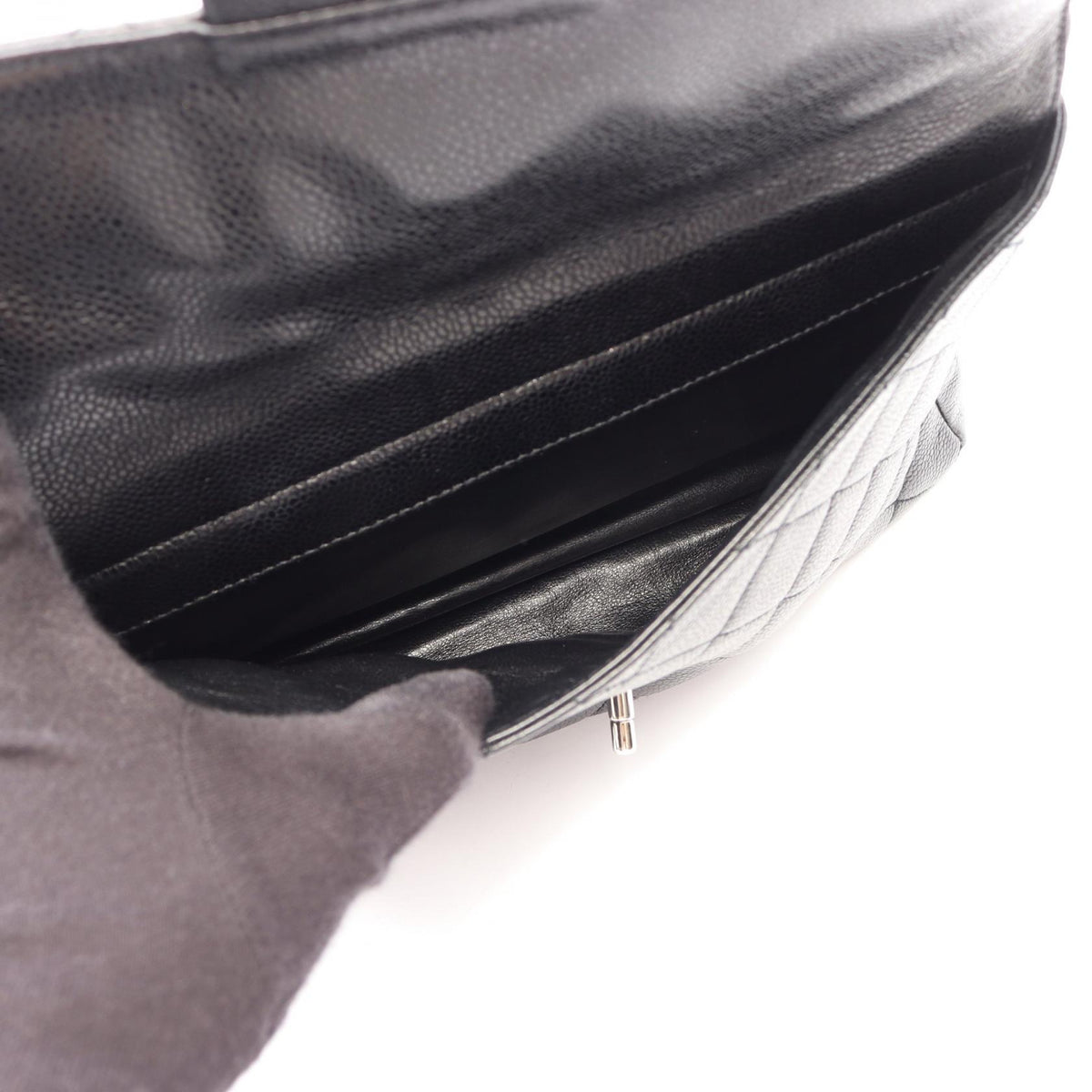 CHANEL Matelasse Caviar Skin Bag Black