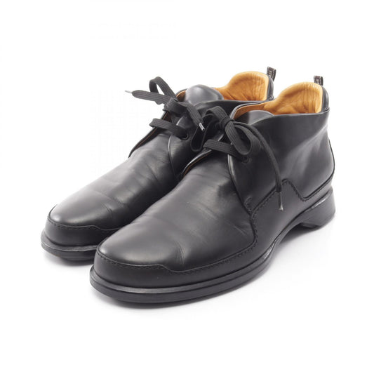 OFF Hermes Black Leather Chukka Boots Size EU 42