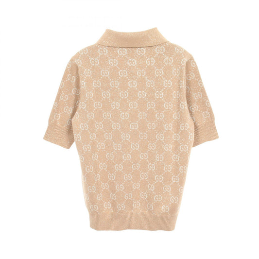 GUCCI GG Pattern Cotton Polo Shirt Beige Size XS