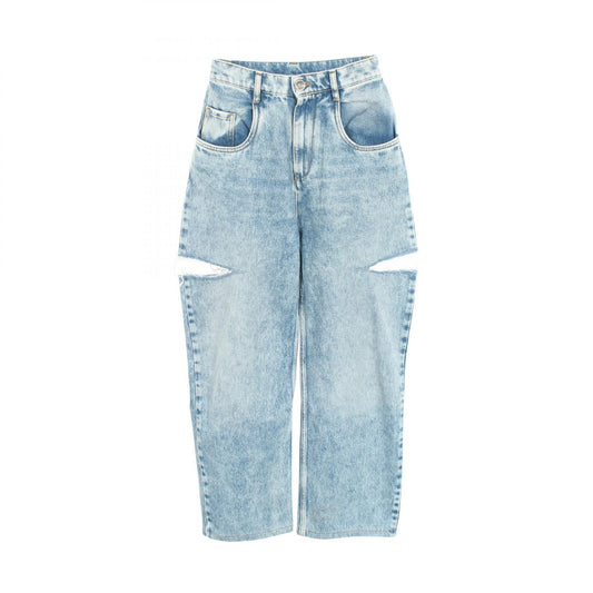 Maison Margiela Distressed Slash Detail Jeans Blue Size 36