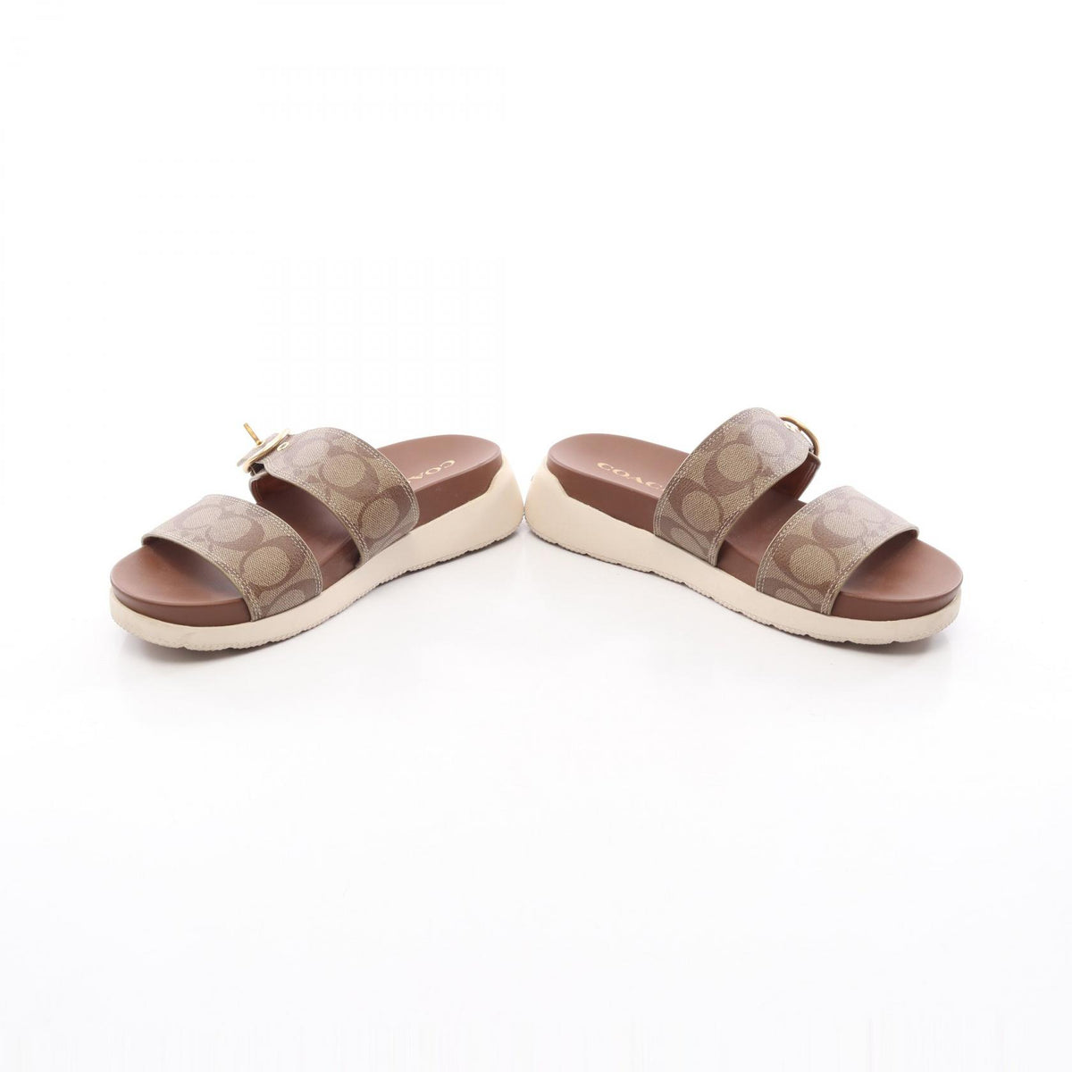 COACH Gwen Signature PVC Sandals Brown Size US 8