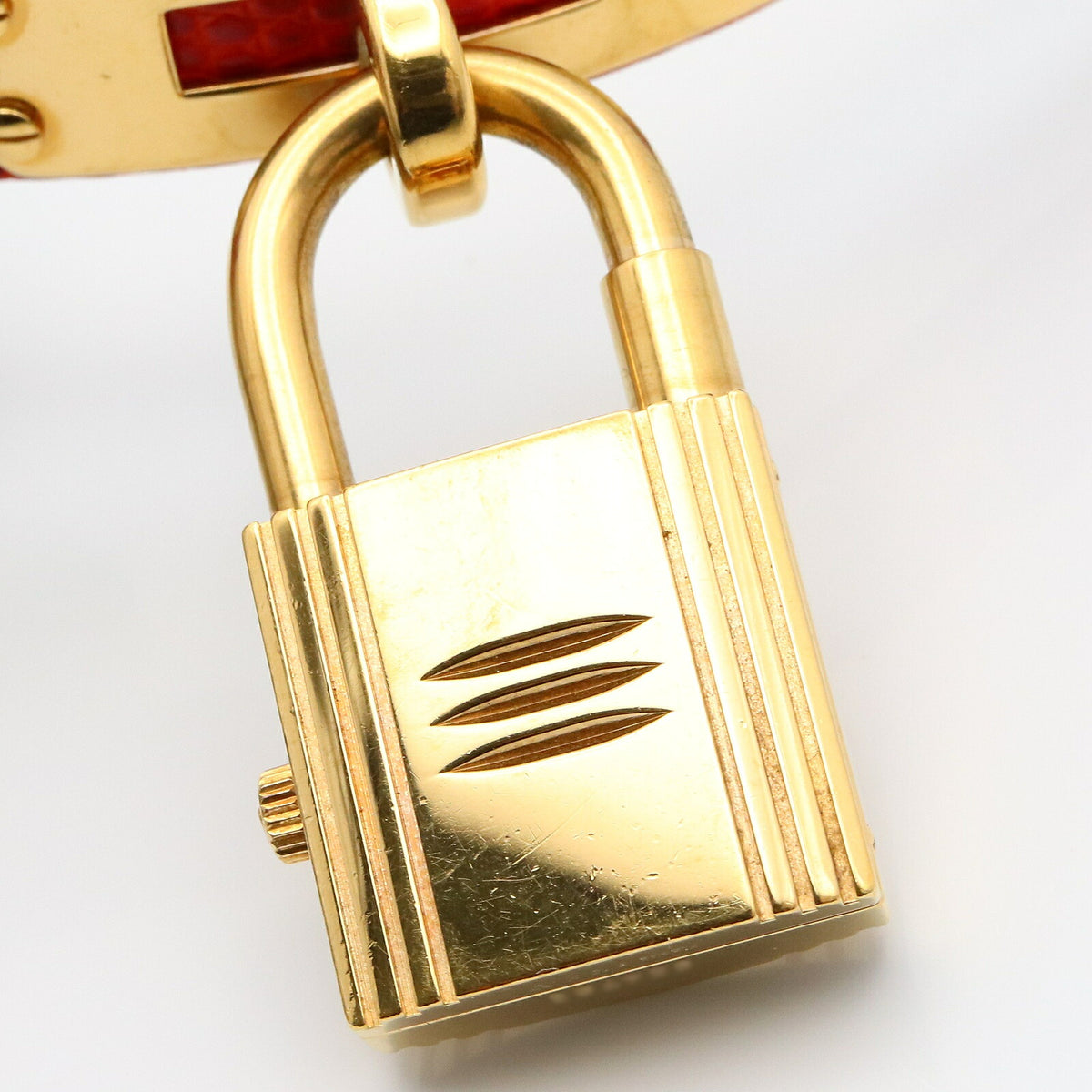 HERMES Kelly Watch GP Leather Red
