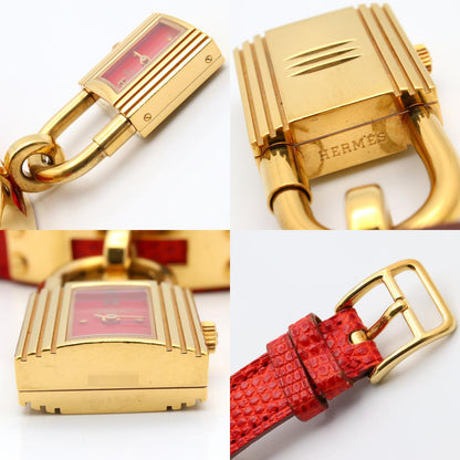 HERMES Kelly Watch GP Leather Red