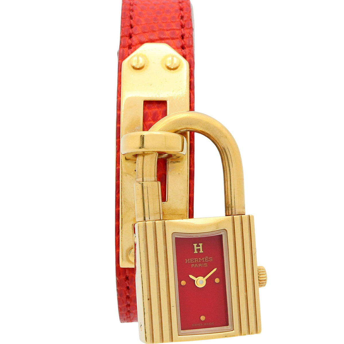 HERMES Kelly Watch GP Leather Red