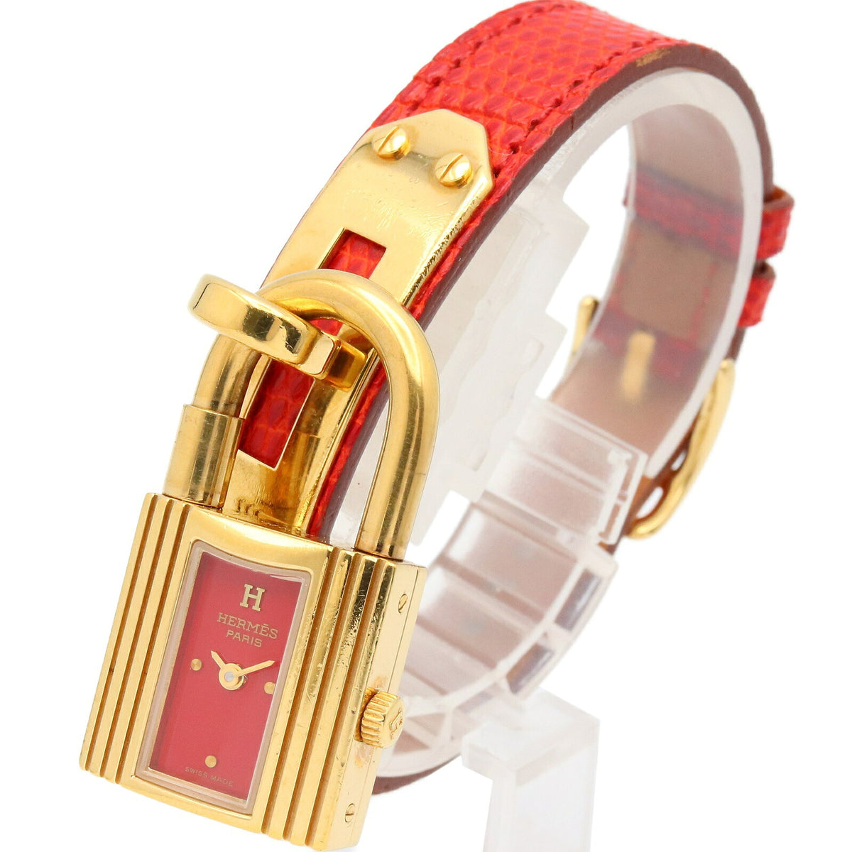 HERMES Kelly Watch GP Leather Red