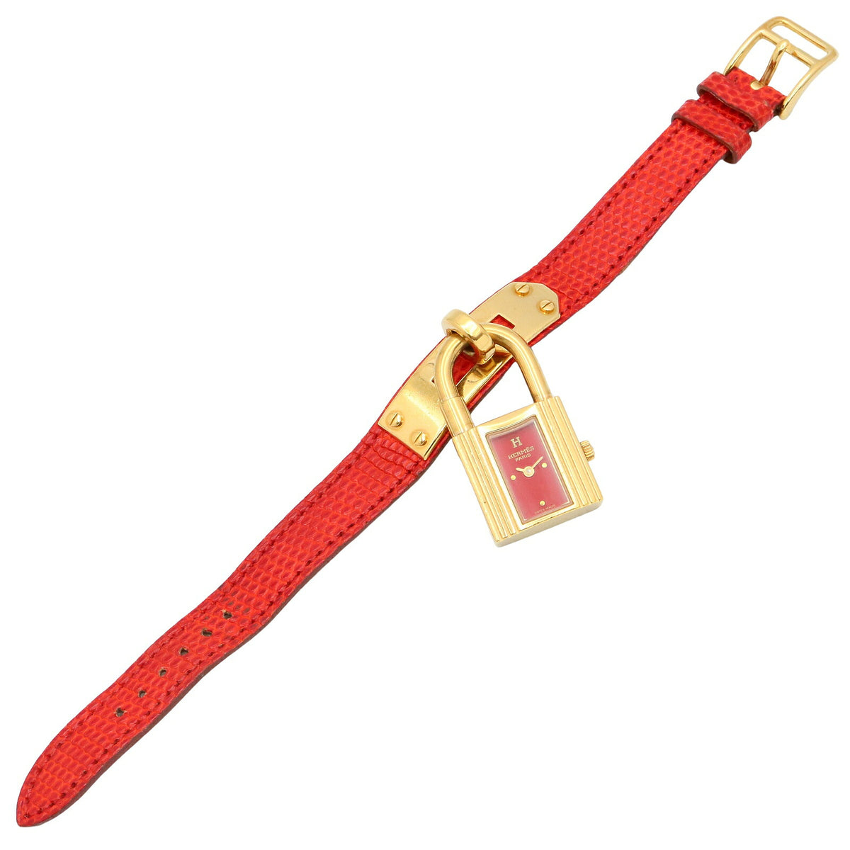 HERMES Kelly Watch GP Leather Red
