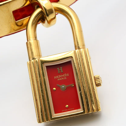 HERMES Kelly Watch GP Leather Red