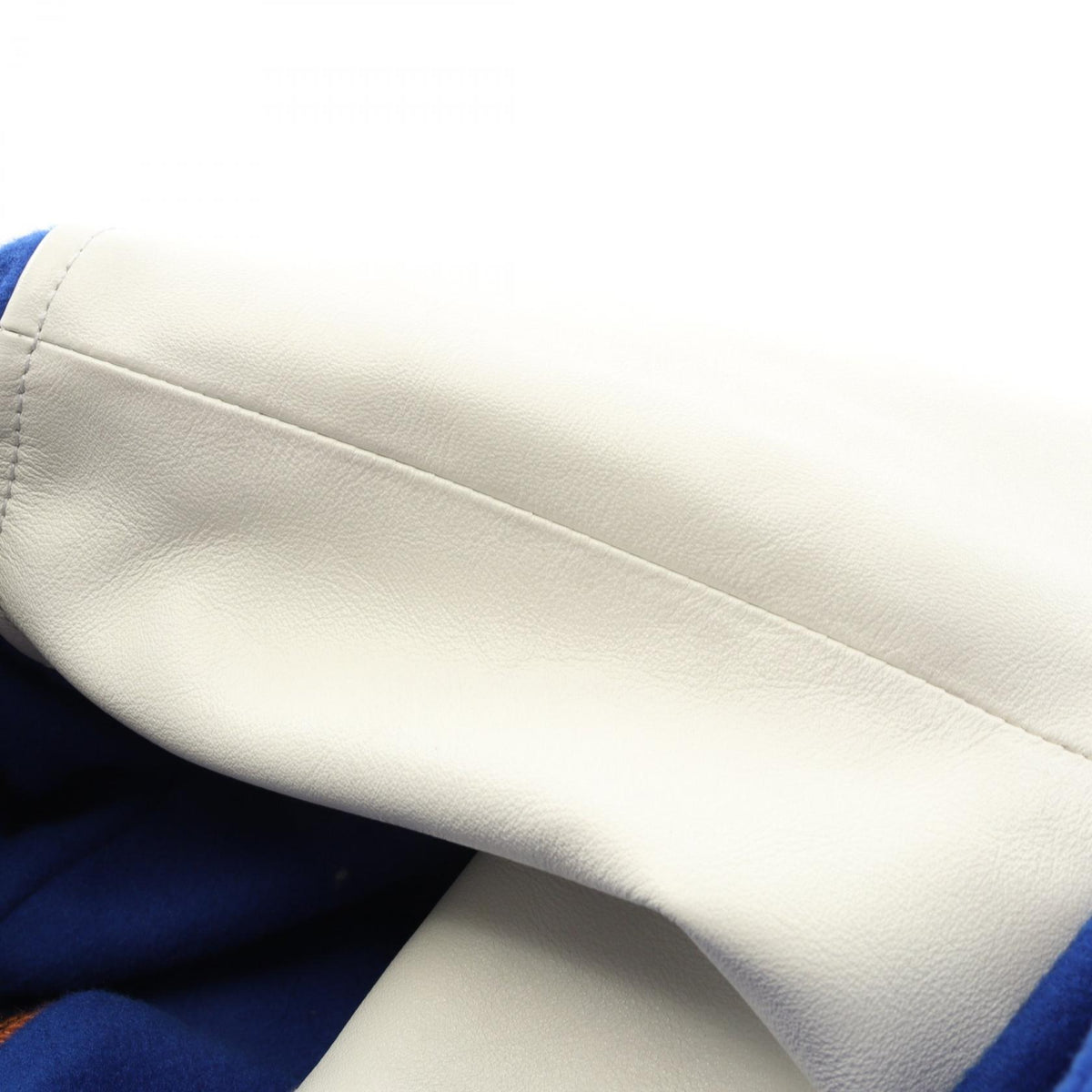 LOUIS VUITTON V-Patch Wool Leather Jacket Blue Size 32