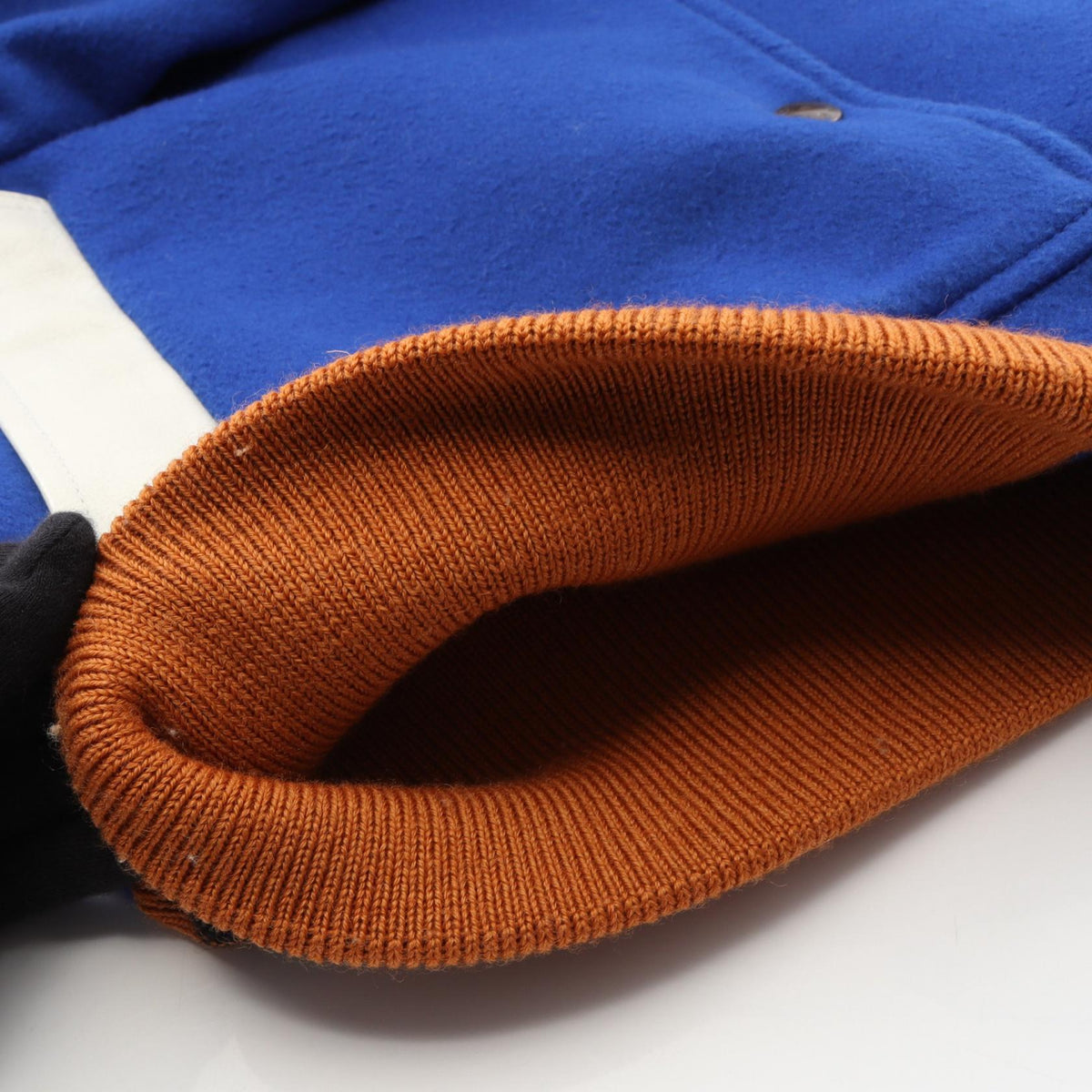 LOUIS VUITTON V-Patch Wool Leather Jacket Blue Size 32