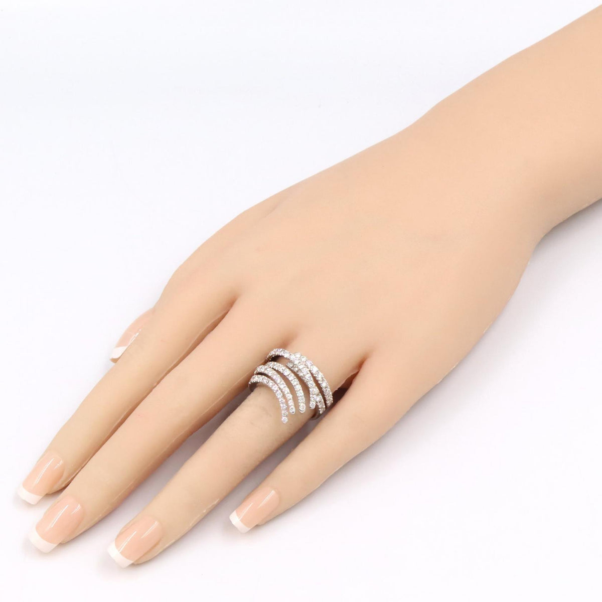 JEWELRY K18WG Diamond Ring Silver Size JP 11.5