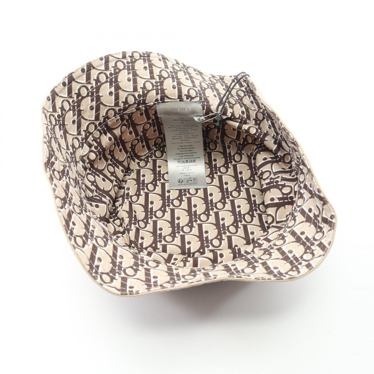 Dior OFF Oblique Reversible Cotton Bucket Hat Beige